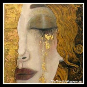 woman gold tears klimt x